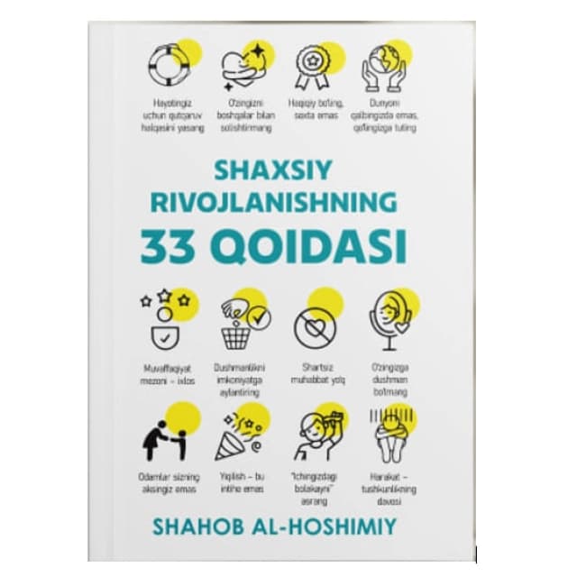Shaxsiy rivojlanishning 33 qoidasi kitobining muqovasi